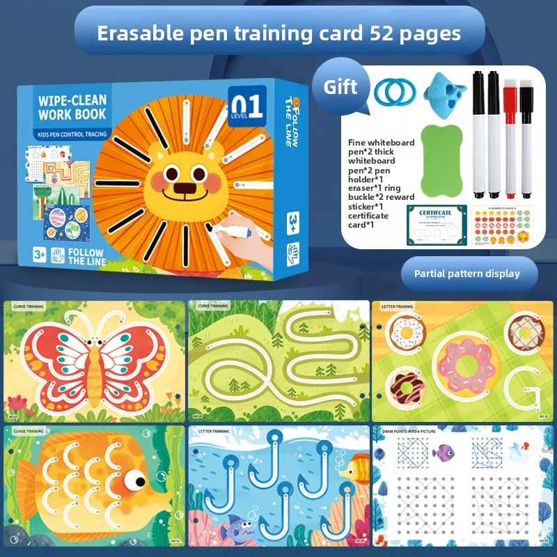 Montessori Magic Drawing Toy Set voor kinderen Pencontrole Training Kleur Vorm Wiskunde Match Game Peuter Leren Educatief speelgoed