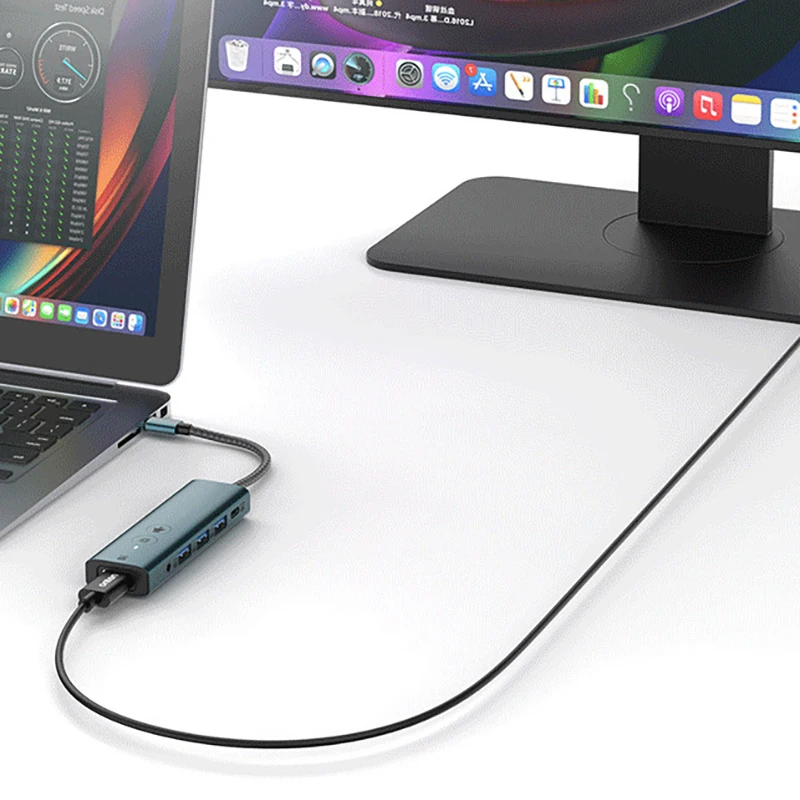 HDMI to Type C Converter 6 พอร์ต USB C Hub PD 100W แท่นชาร์จ USB3.0 Disk Reader สาย Splitter Audio Micro ขยายอะแดปเตอร์