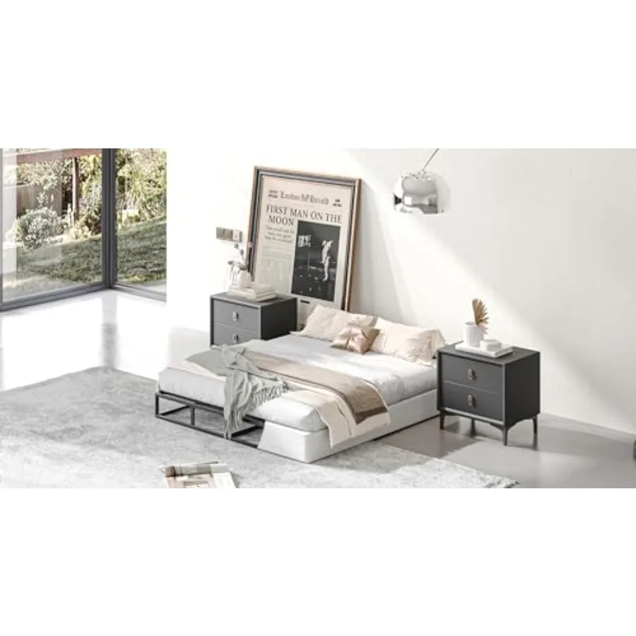 

Box-Spring-for-Queen-BedQueen Box Spring 5 inch Easy Assembly Metal Sturdy Heavy Duty with Fabric Cover Mattress Foundation No