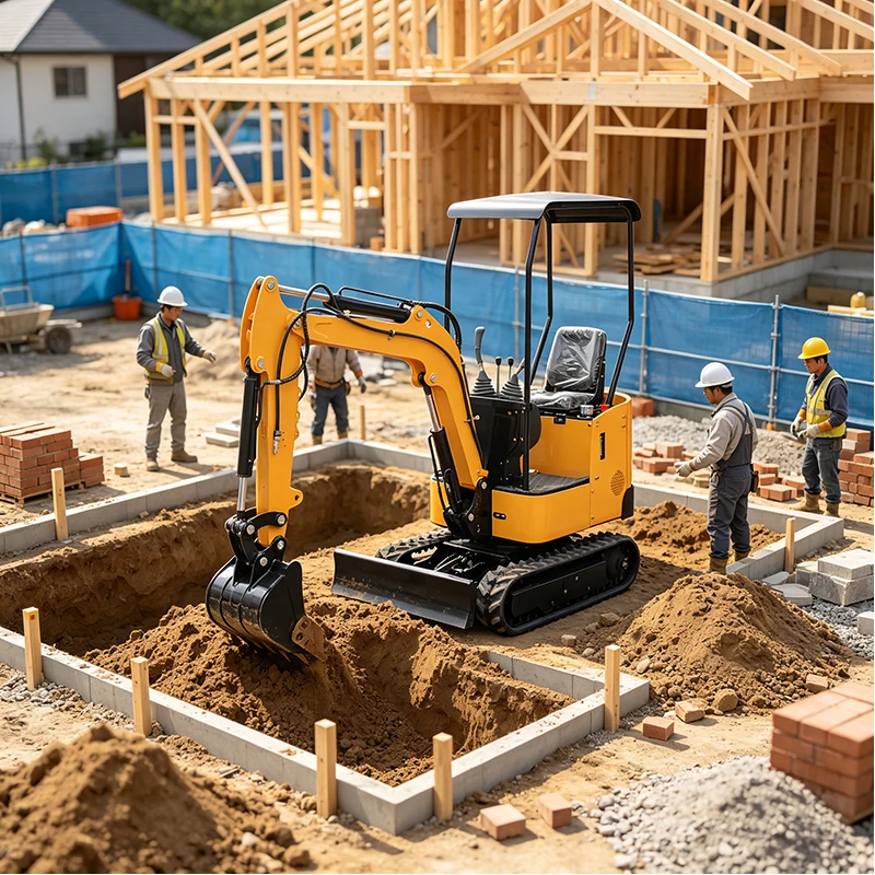 Small Mini Excavator Compact Hydraulic Digger Machine With Bucket For Construction Landscaping And Property Improvement