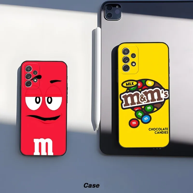 Ins M M Peanut Chocolate Phone Case For Samsung Note 20 Ultra Plus Pro 10 9 8 J 7 Prime M 80s 51 52 30 30S 31 32 40 20 8 6