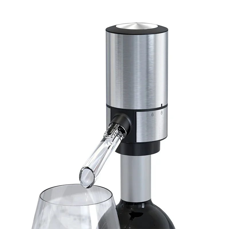 2024 New Upmarket Air Pressure Electr Wine Aerat And Dispens Quick Decanter With Storage Base Electric Pressure Wine Dispenser