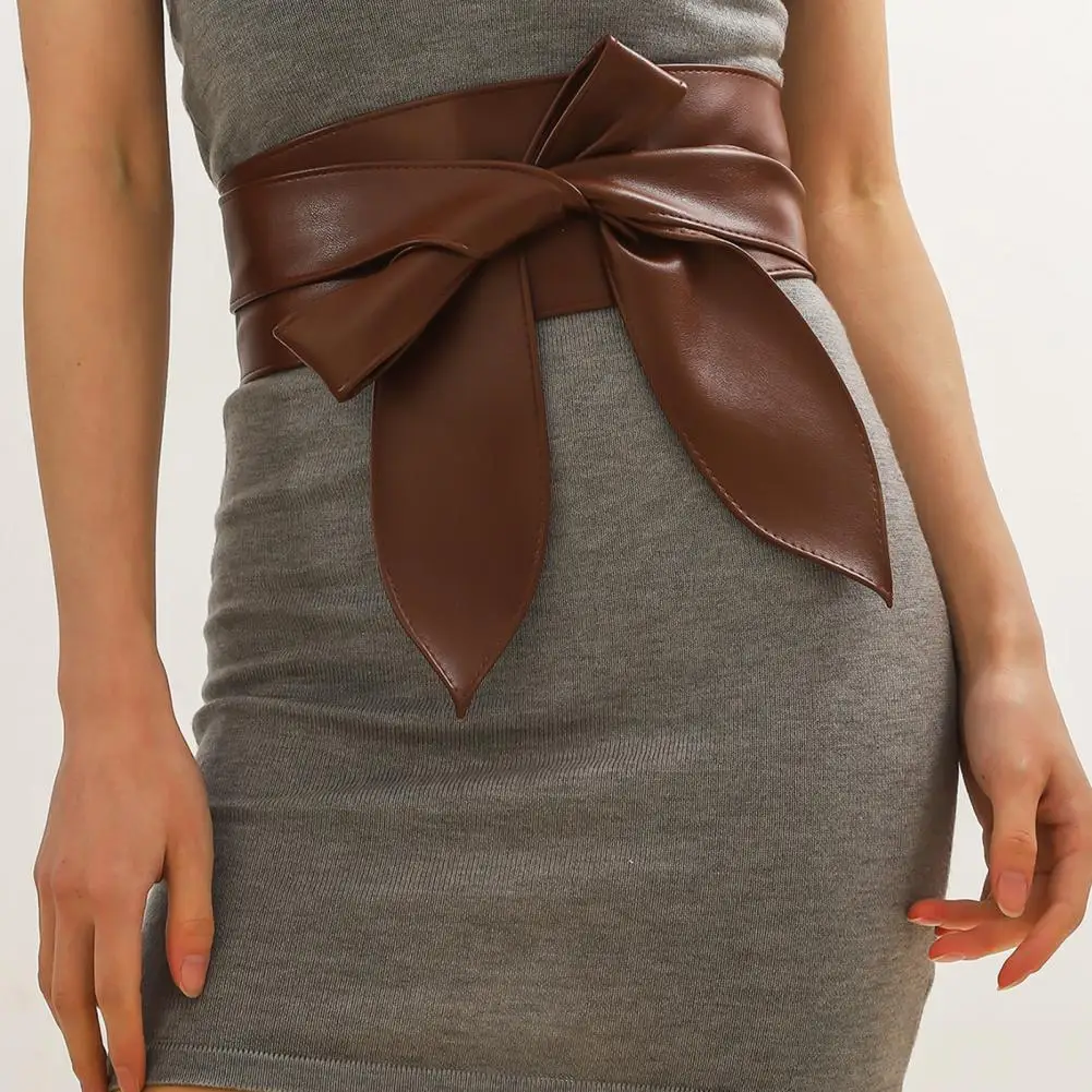 Cintura dal design retrò Cintura da donna elegante a tesa larga per abiti Cappotti Cintura stretta in similpelle dal design retrò Versatile
