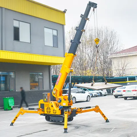 고효율 1.6톤 유압식 미니 크롤러 스파이더 크레인 디젤 건설 기계 스파이더 크레인 판매