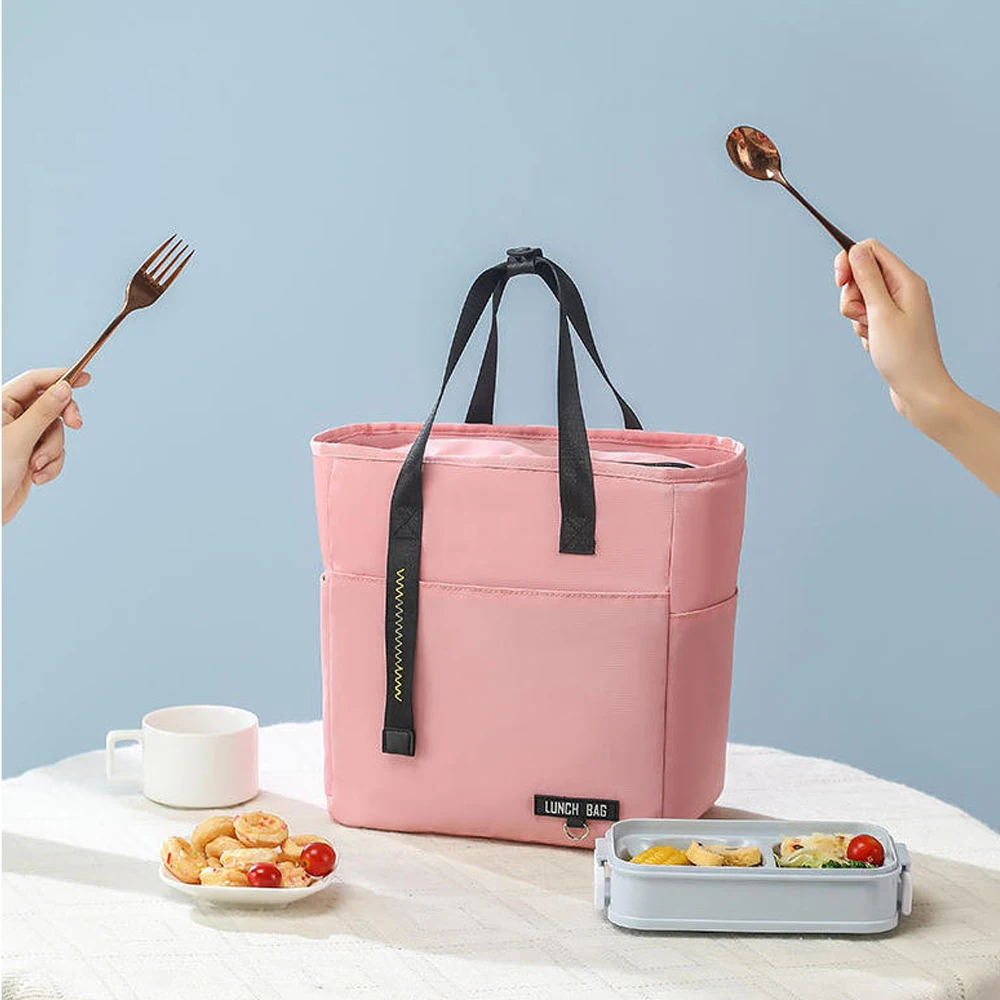 Insulated Lunch Bag Easy To Clean Waterproof Picnic Bag Zipper Cooler Bag Reliable Insulation Large Capacity Food Carrier