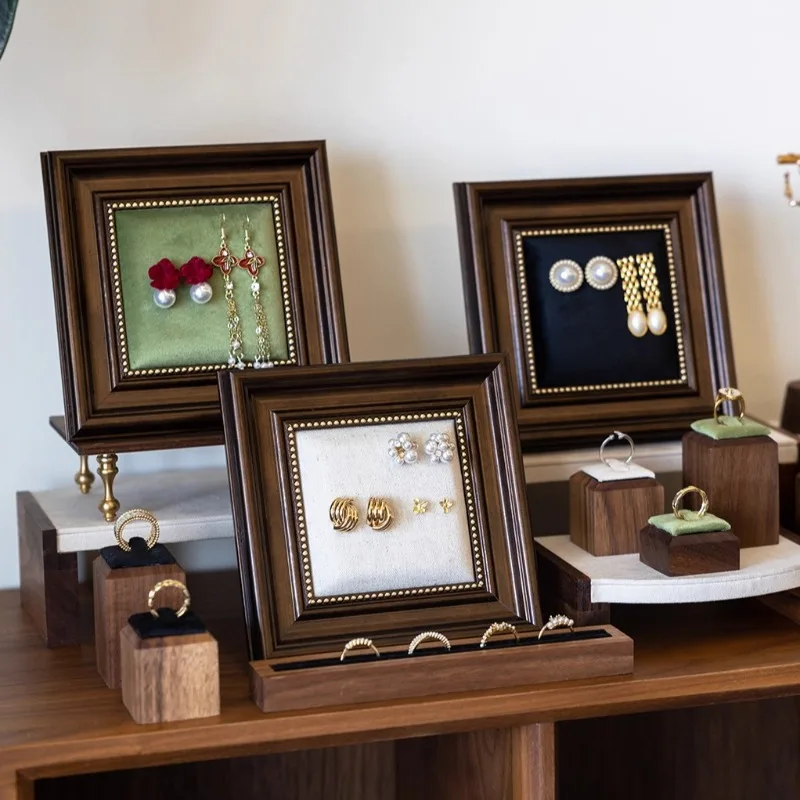 

Photo Frame Jewelry Displays Rack Earrings Jewellery Showcase Stand Counter Ring Trinket Show Holder Live Pictures Display Props