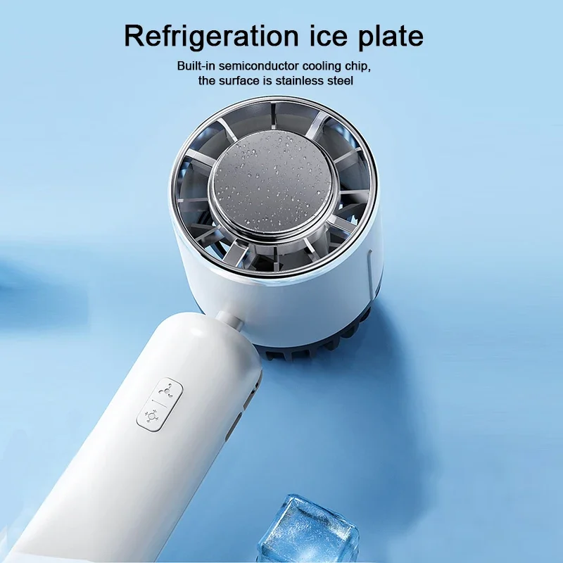 Youpin Xiaomi Handheld Fan Portable Semiconductor Refrigeration Cooling Desktop Fan Folding Hanging Neck Mini Air Cooler Outdoor