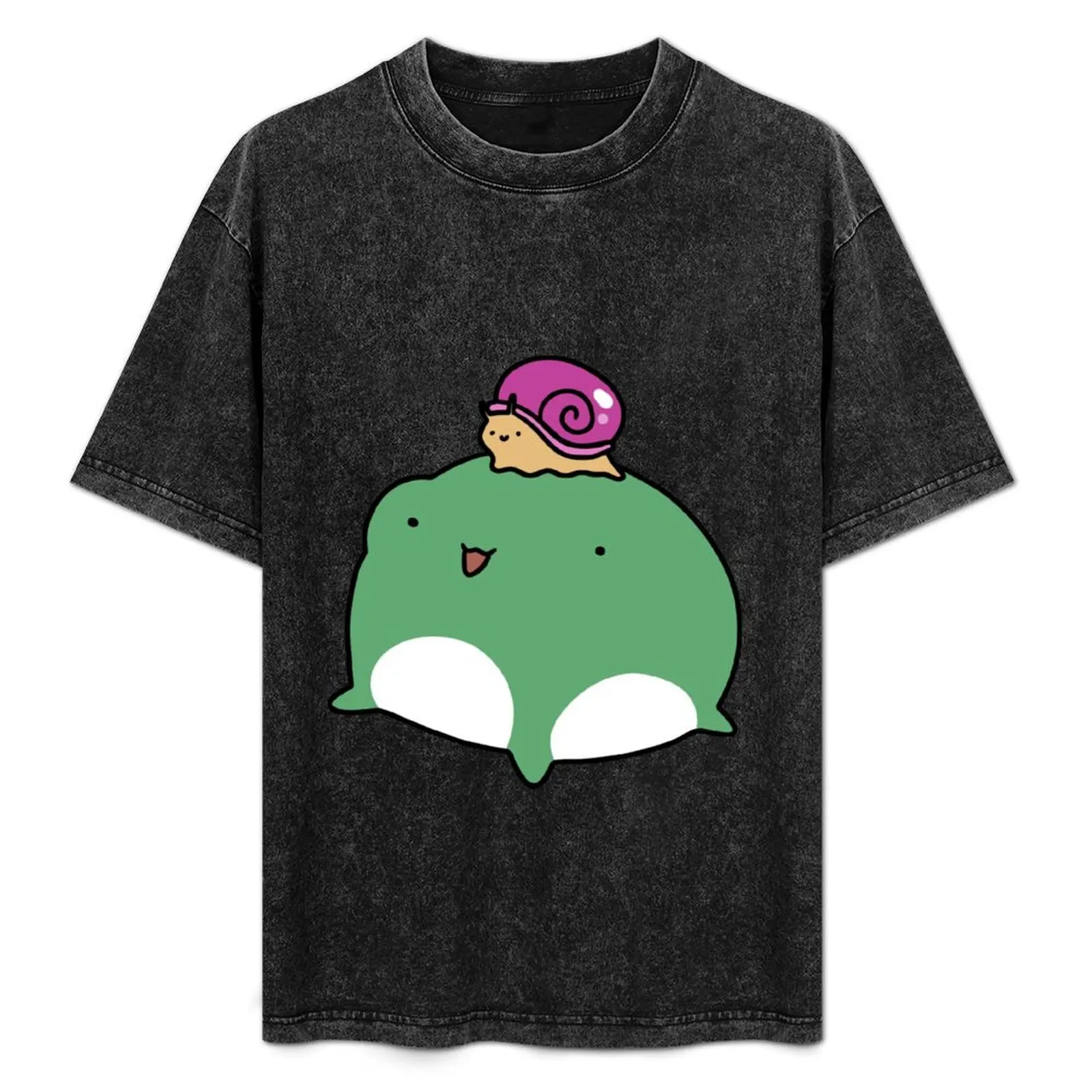 

Snail and Frog T-Shirt Breathable Basic Cotton T-Shirt