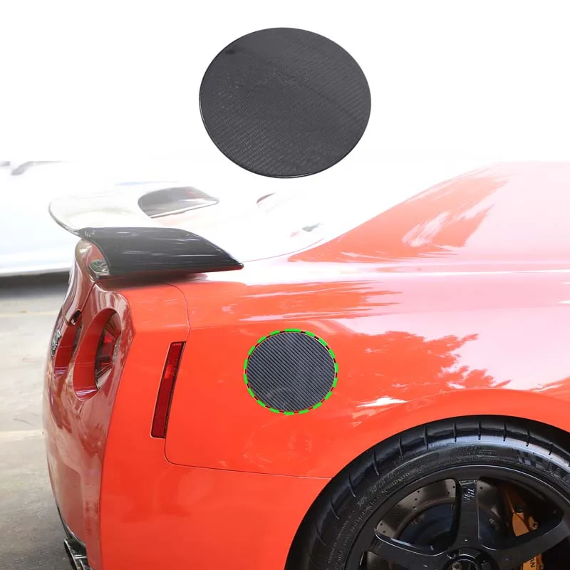 

For 2008-2016 Nissan GTR R35 fuel tank cover sticker Automobile fuel tank cover decoration sticker Real carbon fiber 1pcs
