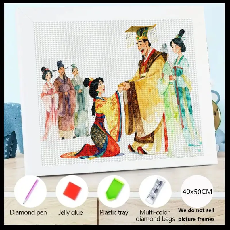 

1 шт. 5D китайский исторический драматический набор для рукоделия с алмазной живописью - потрясающие традиционные произведения искусства с персонажами в элегантном наряде, Com