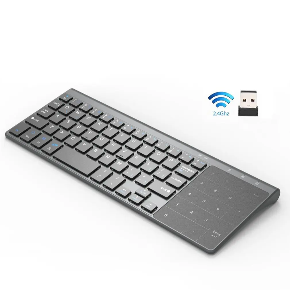 

Hot 2.4Ghz Wireless Mini Keyboard With Number Touchpad Portable Thin Numeric Keypad For Tablet Desktop Laptop PC Dropshipping