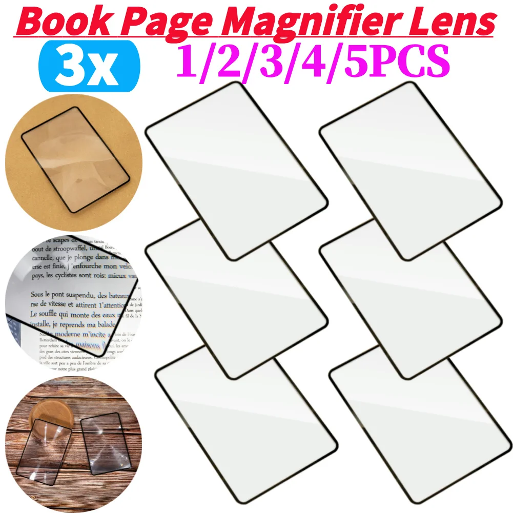 Große Vollseiten-Lupe, Vergrößerungsglas, Lesehilfe, Fresnel-Leseglas, Buchseiten-Vergrößerung X3