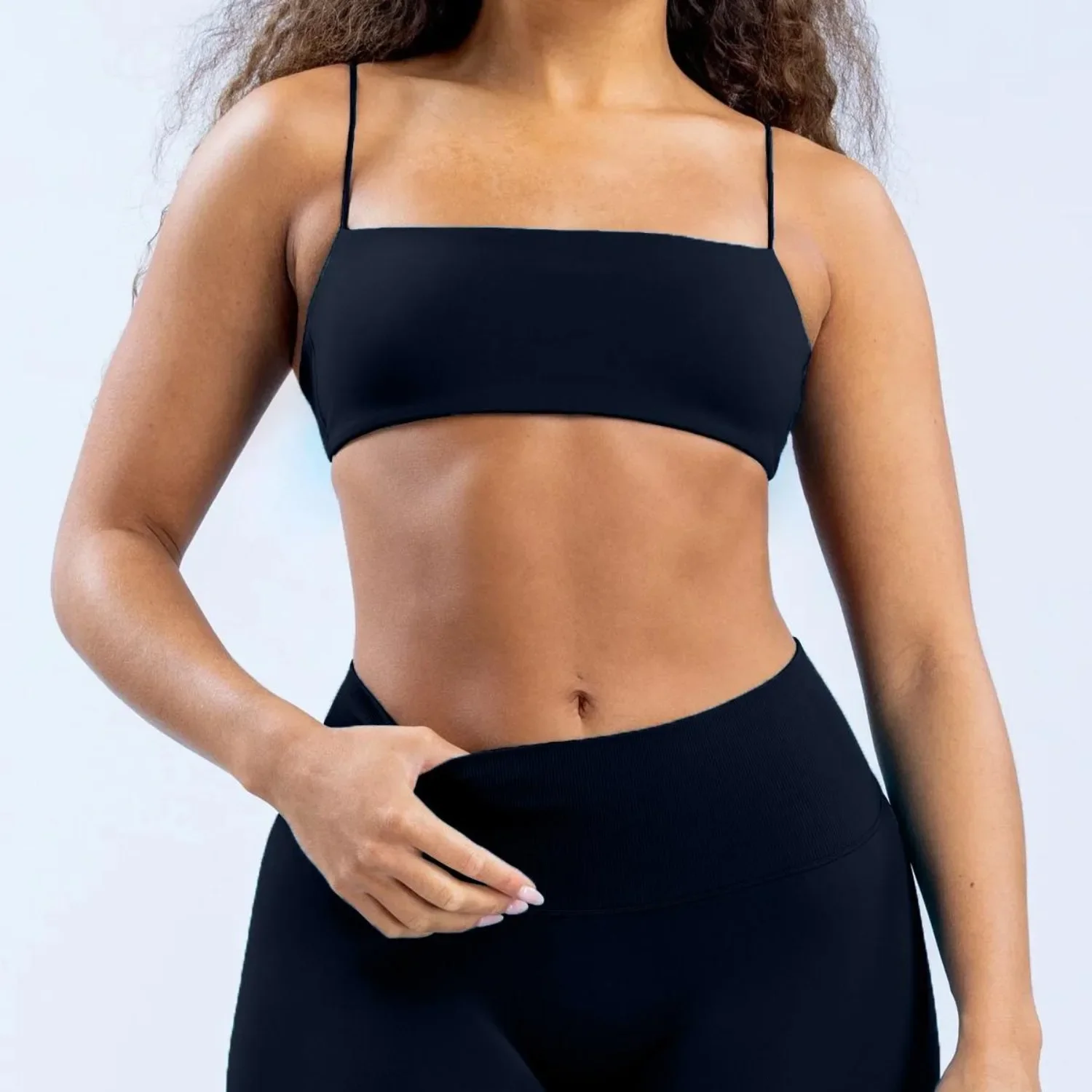 Strap Women Seamless Strappy Back Yoga Bra Medium Support Gym Crop Top Padded Sports Bra Fitness Top Wrap The Chest image 3