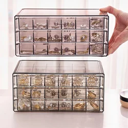 Drawer Style Transparent Storage Box Large Capacity Ring Earring Necklace Acrylic Jewelry Sorting Box 72 Grid Jewelry Organizer