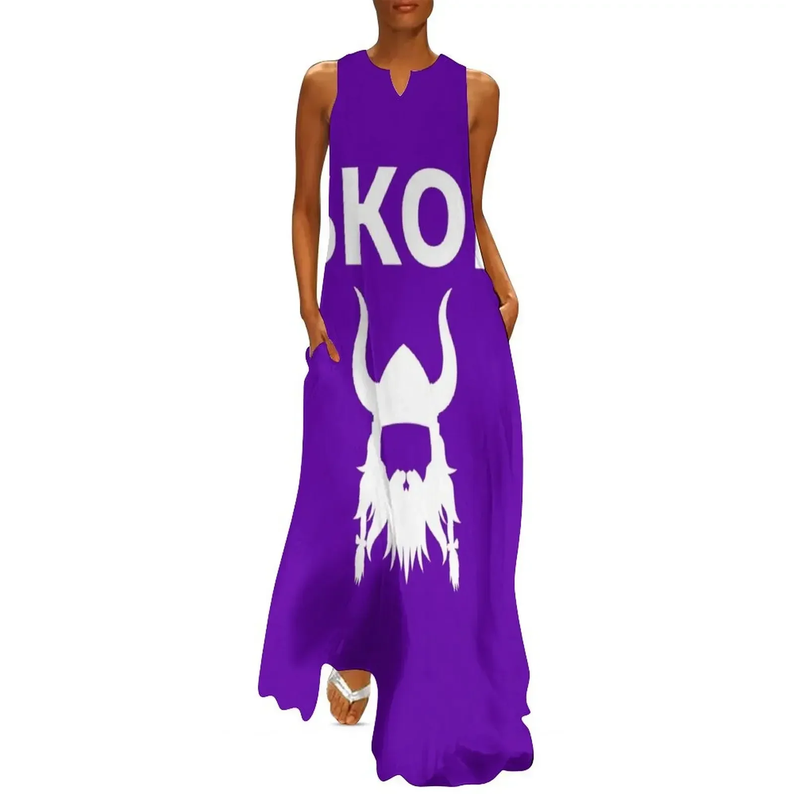 

SKOL - Minnesota Shirt. Vikings Head Horns Long Dress evening dresses ladies women's fashion dresses Woman dresses Dress