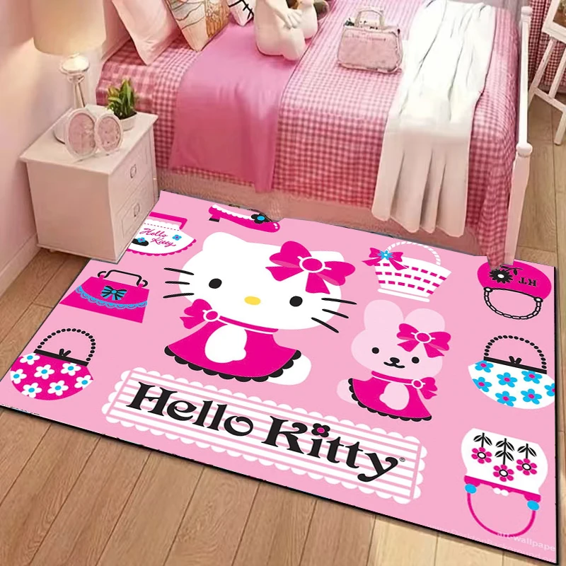 Sanrio Hello Kitty Non-slip Carpet Large Area Rug 3D Carpet for Home Living Room Kids Bedroom Sofa Doormat Decor Child Floor Mat