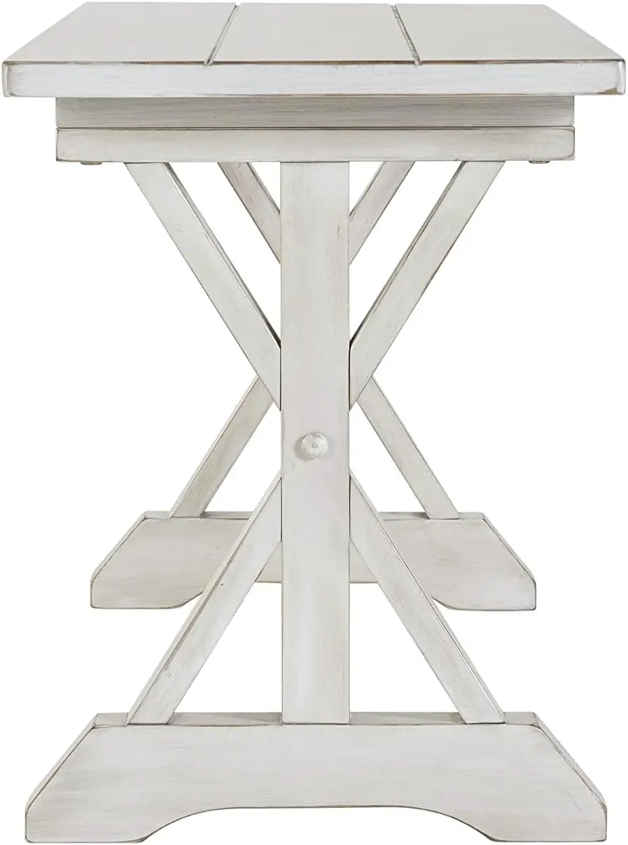 مقعد غرفة الطعام بدون ظهر من جيمستاون، أبيض عتيق #5