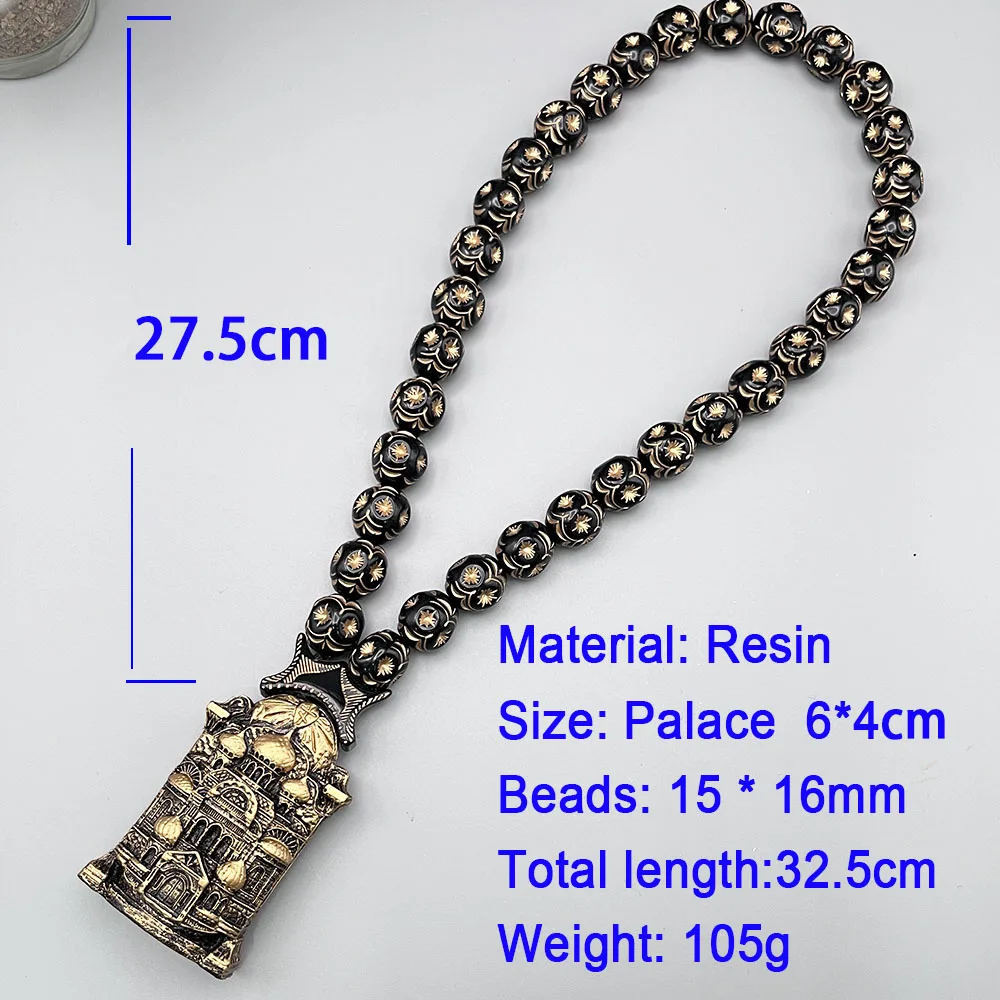 GS126 Religion Pendant Exquisite Beading Car Rearview Mirror Deco Russian Palace Style Rosary Cross Orthodox Church Ornaments