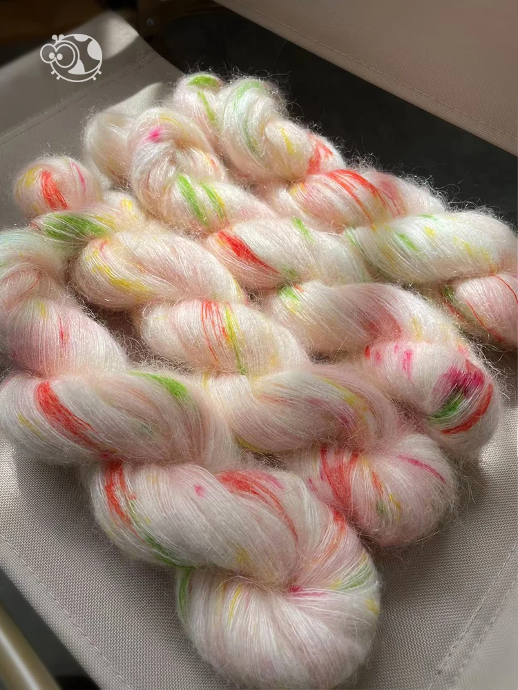 

[50g] Mohair Hand-dyed Thread Handmade DIY Wool Soft Sweater Scarf Shawl Thread Stick Needle Crochet