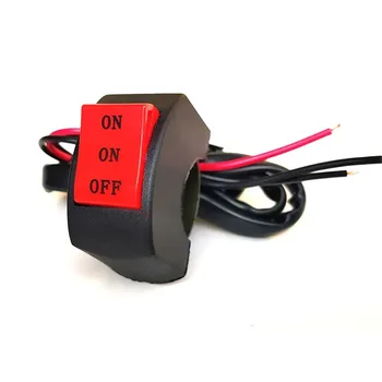 LED-koplampschakelaars ver dichtbij drie lijnen motorfiets stuurschakelaarknop rijlichtschakelaar motorschakelaarknop