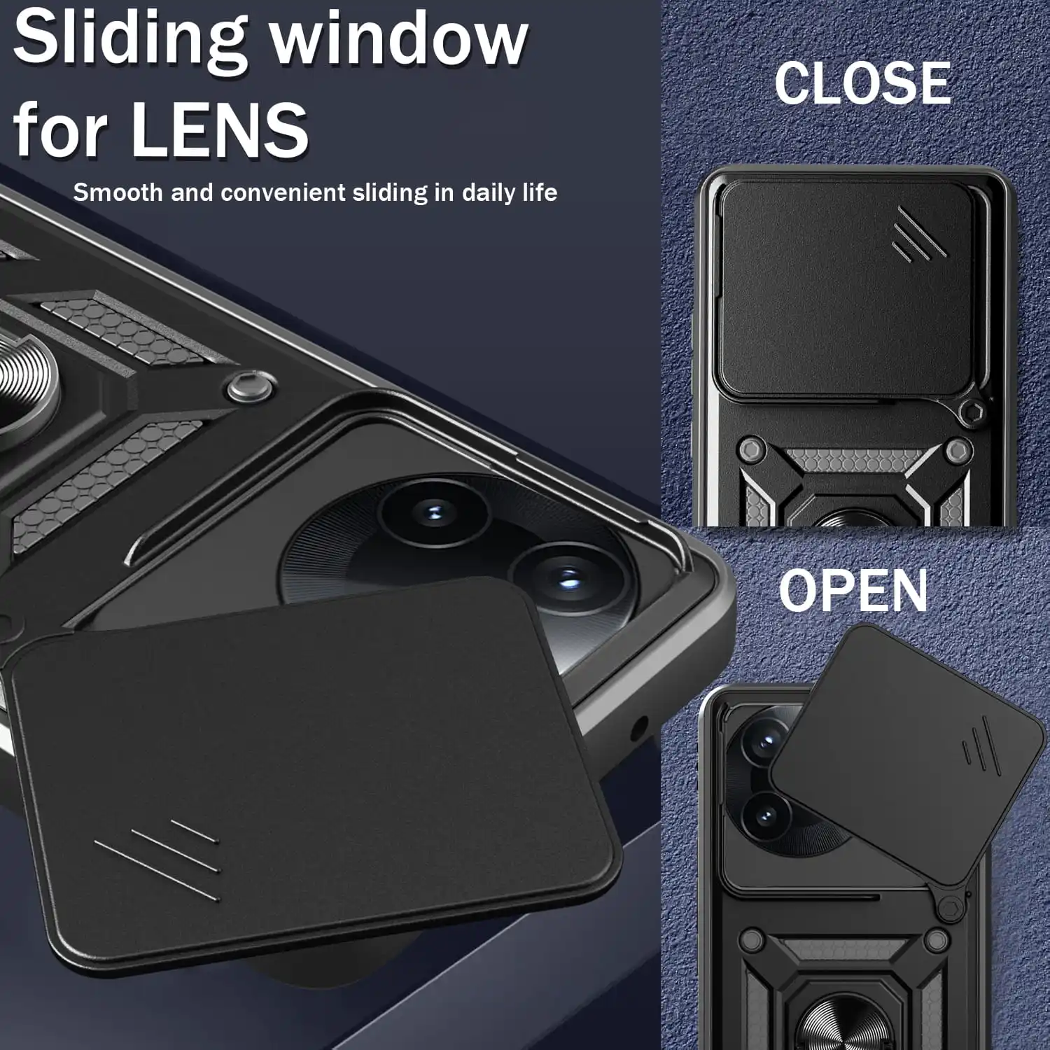 Xiaomi Redmi K80 スライドカメラ保護スタンド電話シェル Funda Redmi K80Pro K70E K70Pro 5G カバー用ケース