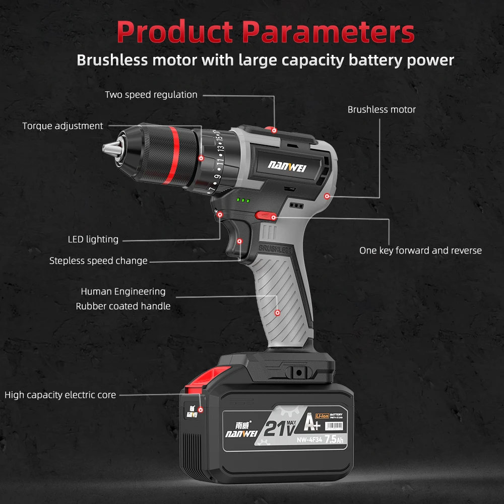 Customizable Multi-Function Home Hardware Kit Rechargeable Impact Drill Polisher Stainless Steel Minimum 1 Set OEM Hard Case view 2