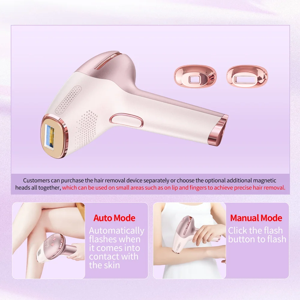 Máquina depiladora de hielo con batería inalámbrica recargable, dispositivo IPL portátil permanente para uso doméstico