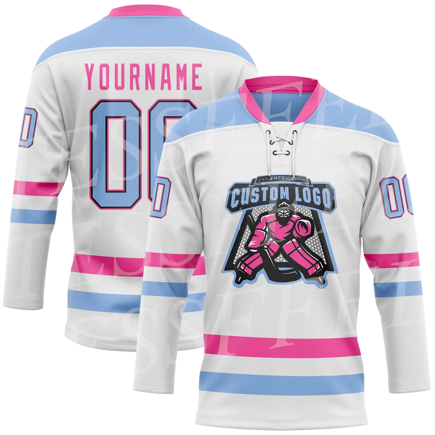 NewFashion Custom Name Number Pattern Colorful Retro 3DPrint Vintage Harajuku Pullover Casual Hockey Jersey Shirts Long Sleeve L