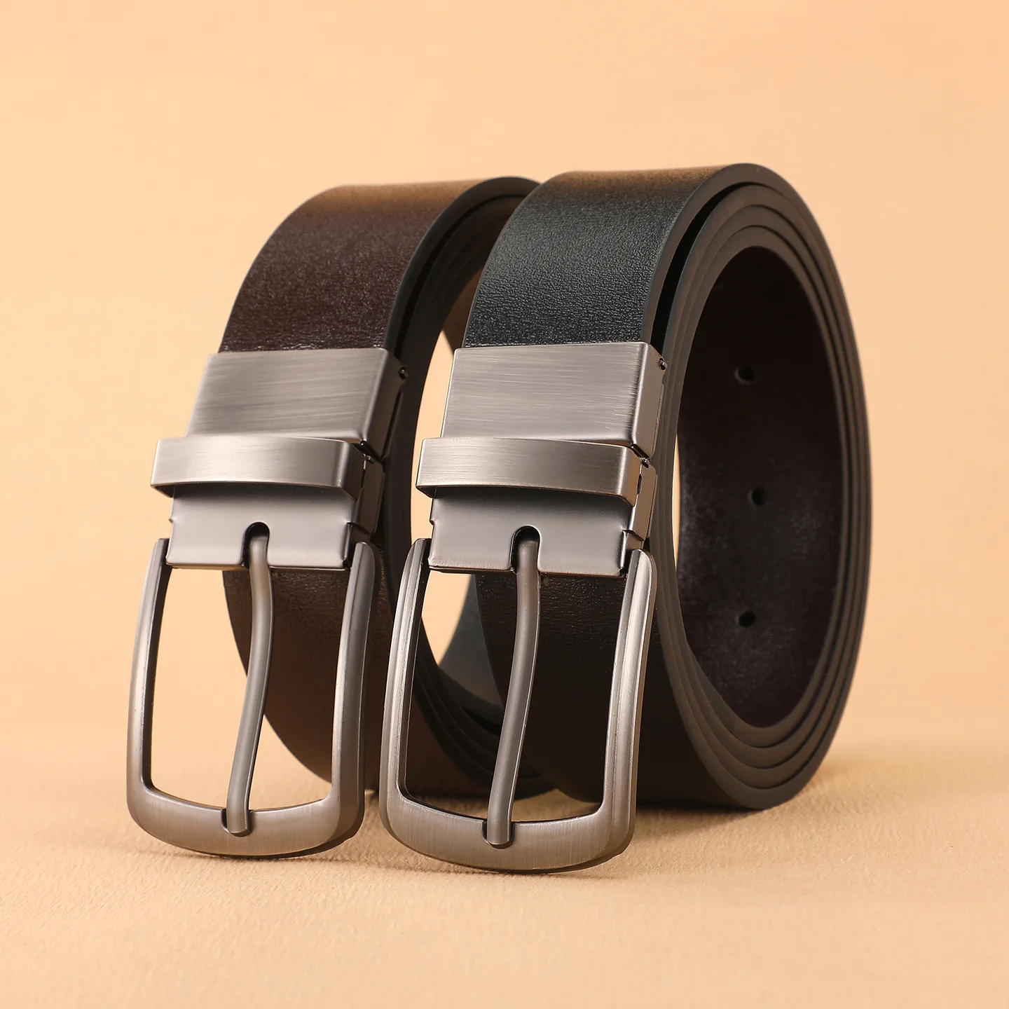 

Men Leather Belt Automatic Buckle Pin Buckle High Quality Male Genuine Leather Strap Luxury Jeans for Men Men Accessori