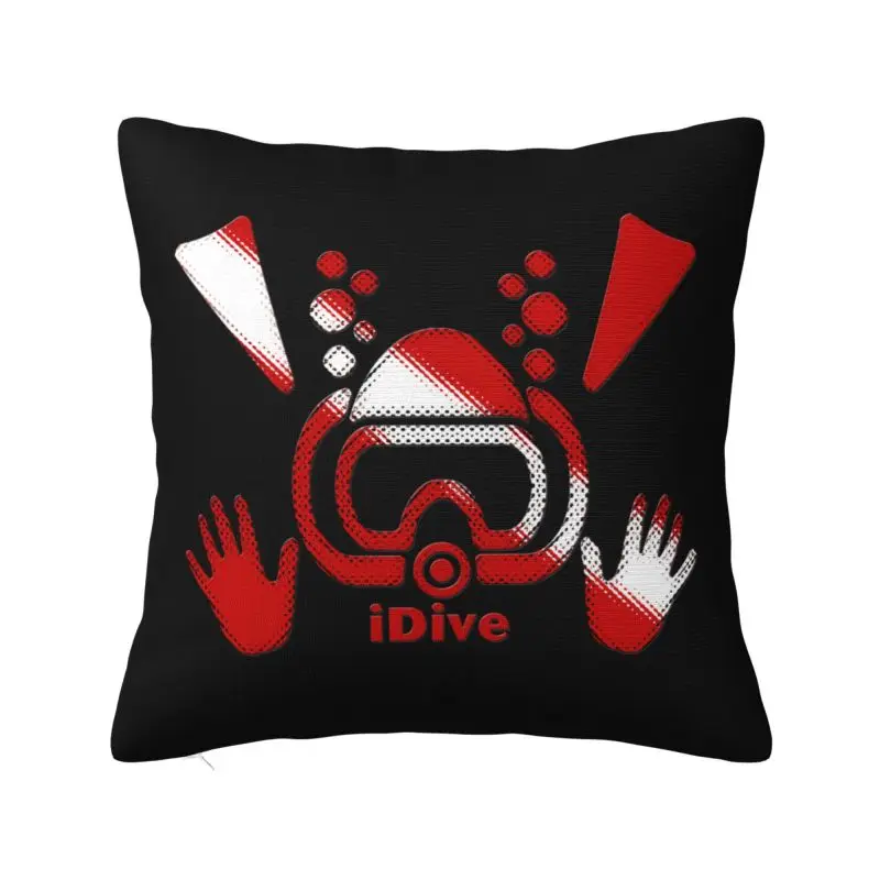 

Dive Flag Scuba Diving Throw Pillow Covers Home Decorative Diver Cushions Cover For Sofa Car Seat Square Polyester Pillowcase