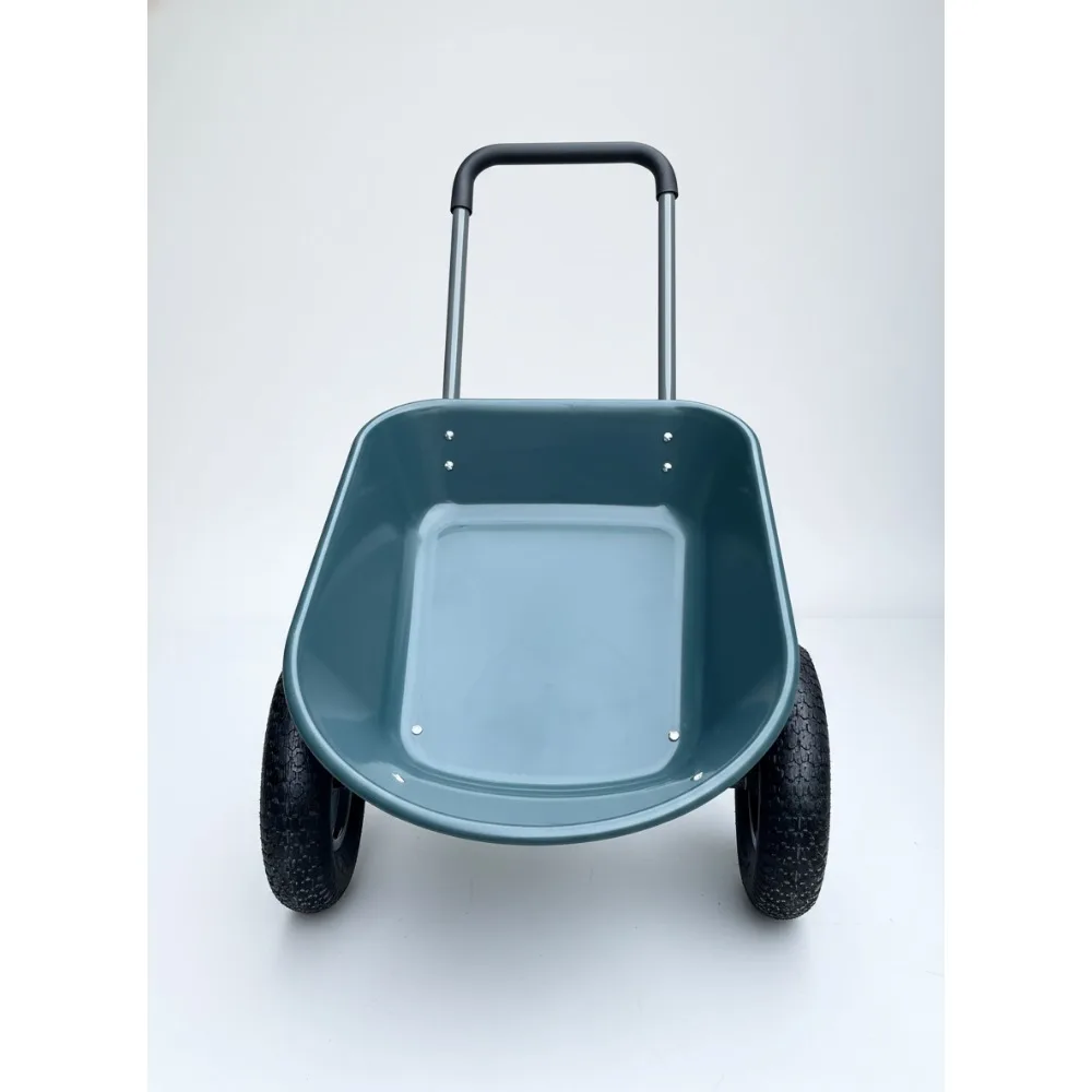 

Heavy-Duty Dual Wheel Garden Cart with Stand, Spacious Utility Wagon for Home Yard Beach Use