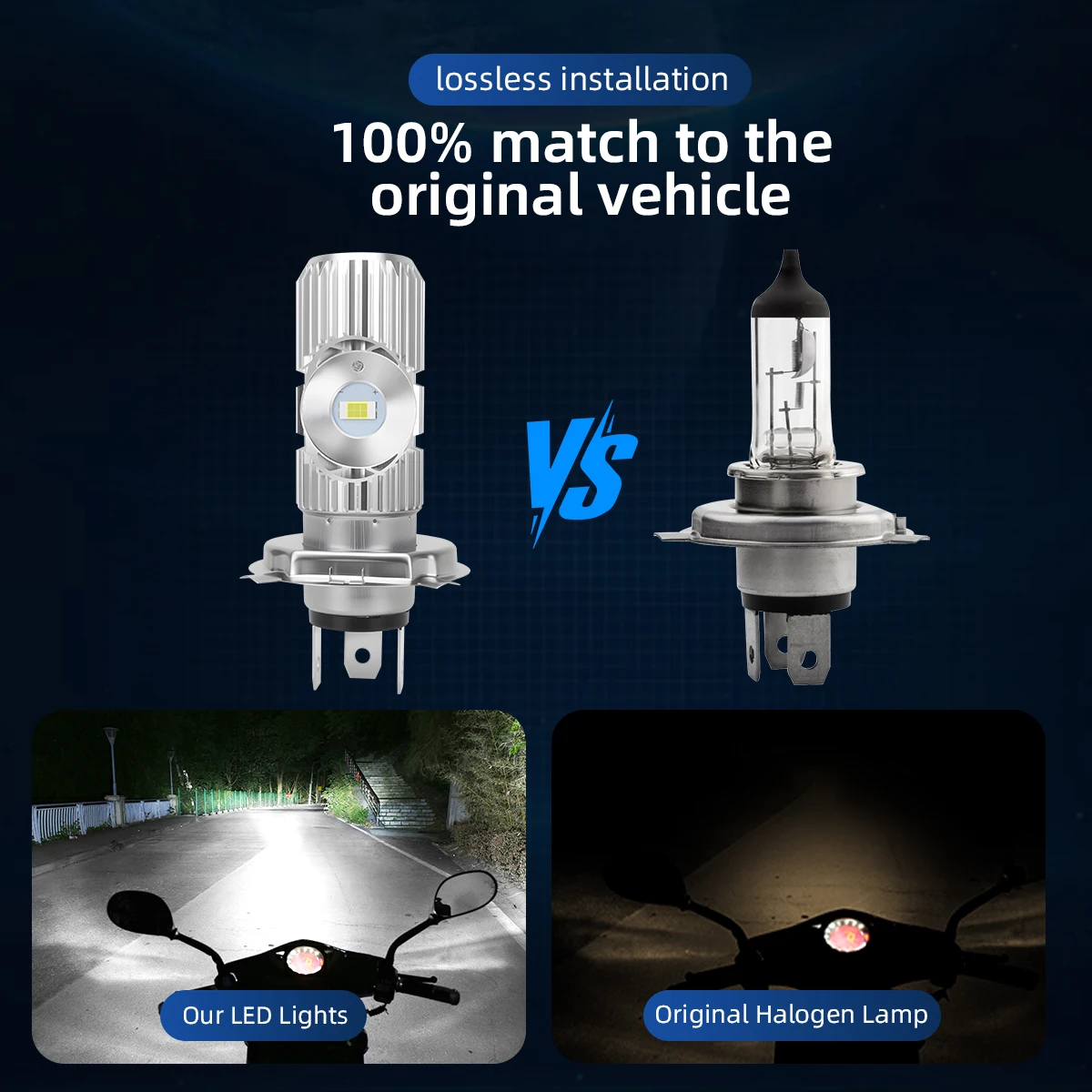 1pc H4 BA20D LED Bulbs Motorcycle Headlight 12V Fog Light Hi/Lo Beam Lamp 2SMD 3570 Chip DRL Running Lamp for Motorcycle