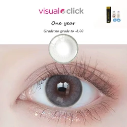 VisualClick Color Contact Lenses Large Diameter Myopia Lenses with Diopters Enlarge Bright Cosmetic Power Lens Make Up for Eyes