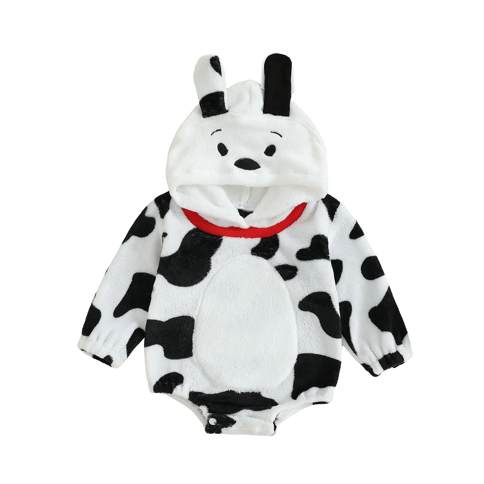 

Baby Halloween Dog Costume Plush Long Sleeve Hood Romper Cute Party Cosplay Clothes