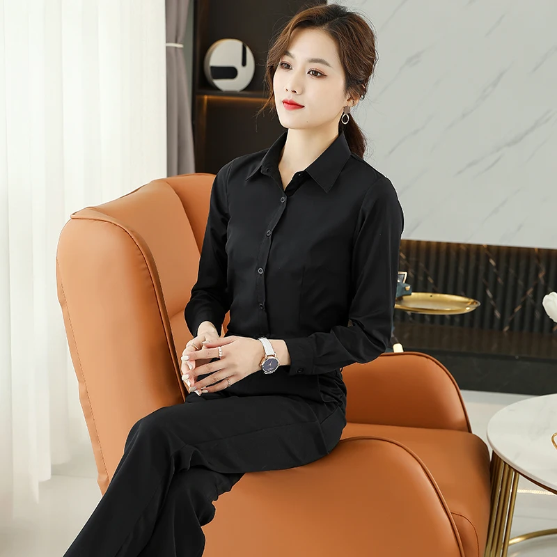 Formal Dress Women Shirt Long Sleeve Blouse New Black Shirt Women Tops 2024 Fashion Women Clothing Basic White Shirts OL Blouses