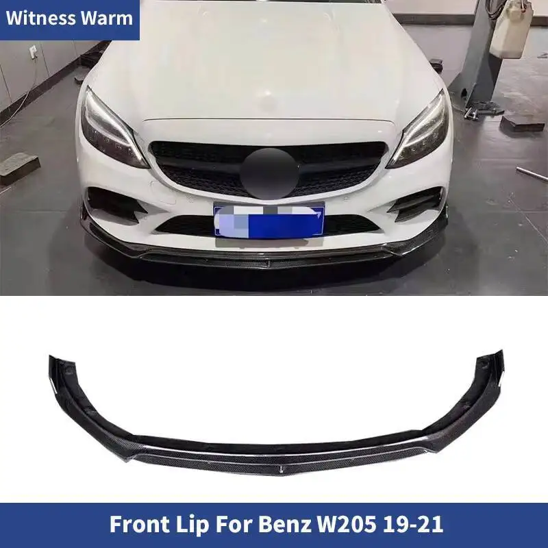 

Передний спойлер из углеродного волокна, подходит для Benz W205 C260 C300, комплект кузова автомобиля 2019-2021
