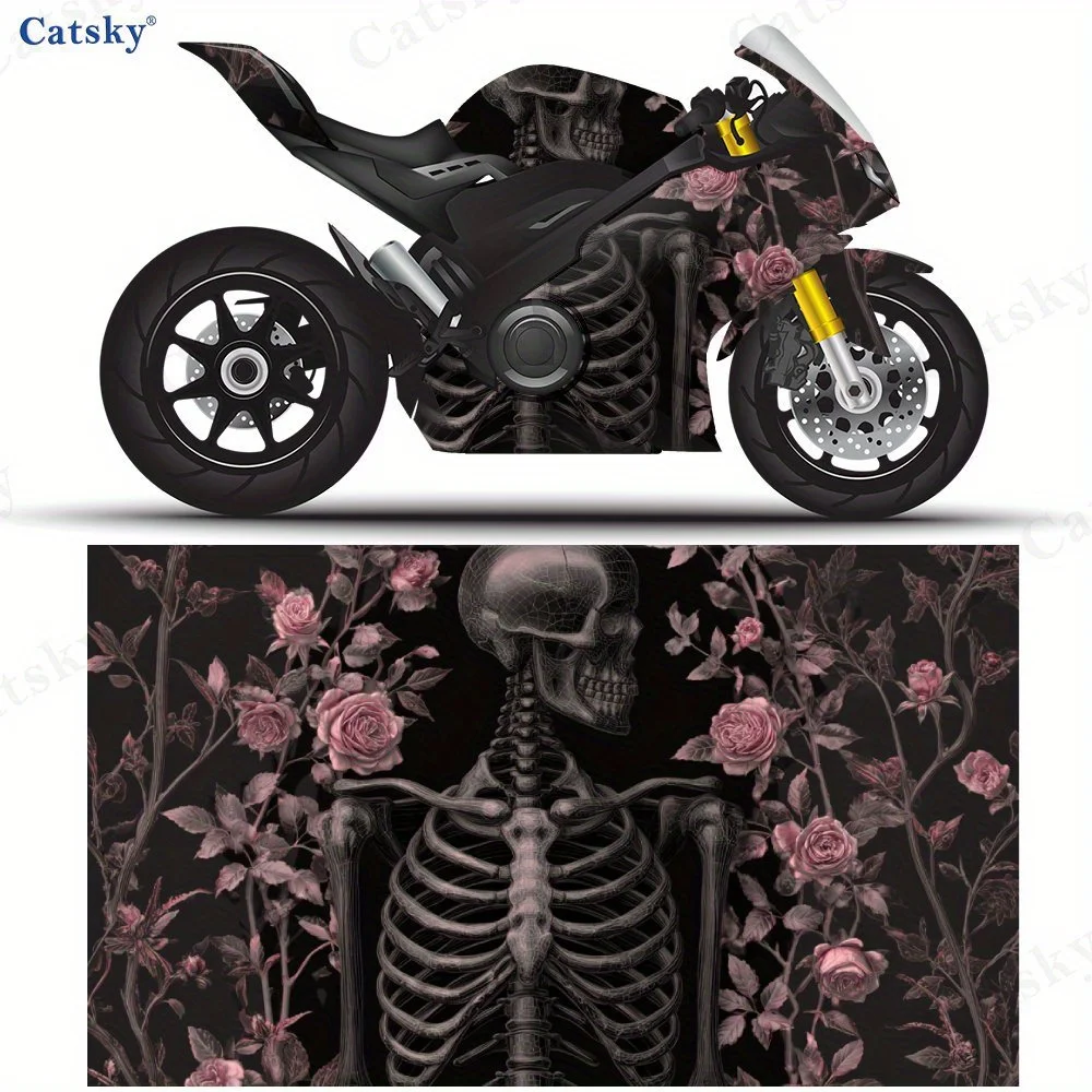 Delicate Double Skull Motorcycle films  PVC films for motorcycle customization durable adhesive stickers