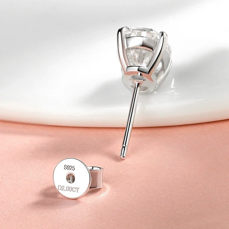 

Smyoue каждый 1-4CT Сертифицированные серьги-гвоздики с муассанитом овальной огранки для женщин Идеальный драгоценный камень 100% стерлингового серебра 925 пробы с покрытием 18 карат