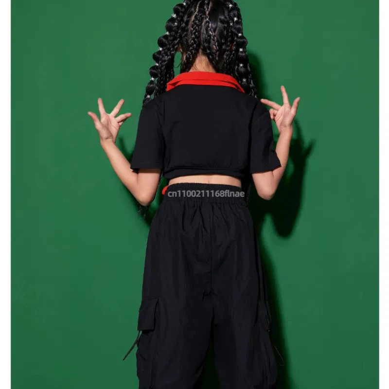 Street Dance-Kostüm für Mädchen, hübsches japanisches Jazz-Tanz-Performance-Kostüm-Set, Hip-Hop-Laufsteg-Bühnenkostüm für Kinder