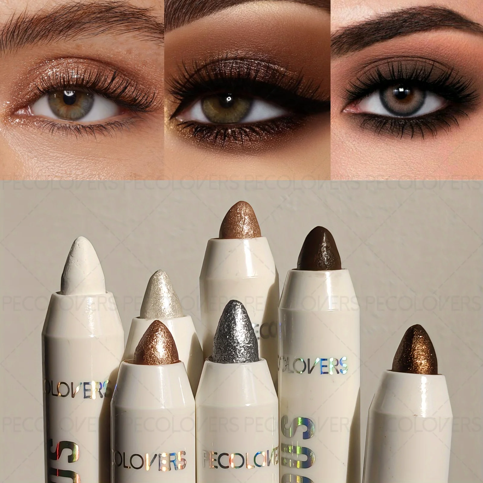 1PC Pearl Matte wasserfester Lidschattenstift, Textmarker, glatte Anwendung, braun, praktisch, ideales Weihnachts-, Halloween-Geschenk
