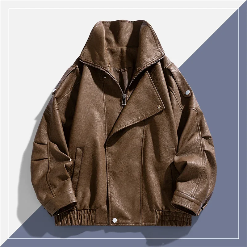 Autumn Winter New High Quality Outdoor Handsome Windproof Breathable Leather Jacket Comfortable Multi Functional Trendy Jacket