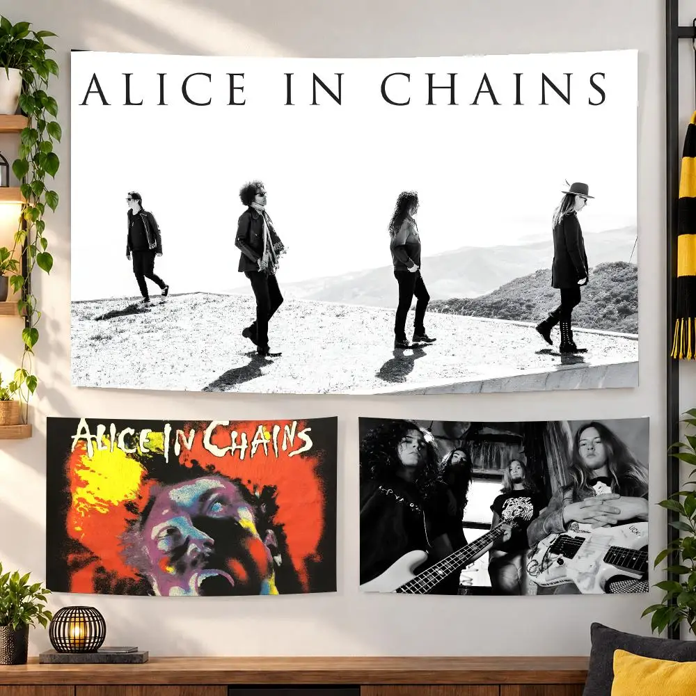 Alice In Chains Tapestry House Bedroom Living Bar Garden Microfiber Decoration Background