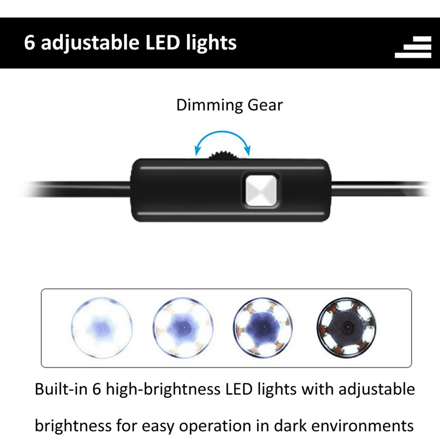 كاميرا فحص إضاءة LED مقاومة للماء ، كاميرا داخلية صغيرة ، نوع-C ، USB ، Borescopes ، سلك منظار ، 1 متر ، 2 متر ، m
