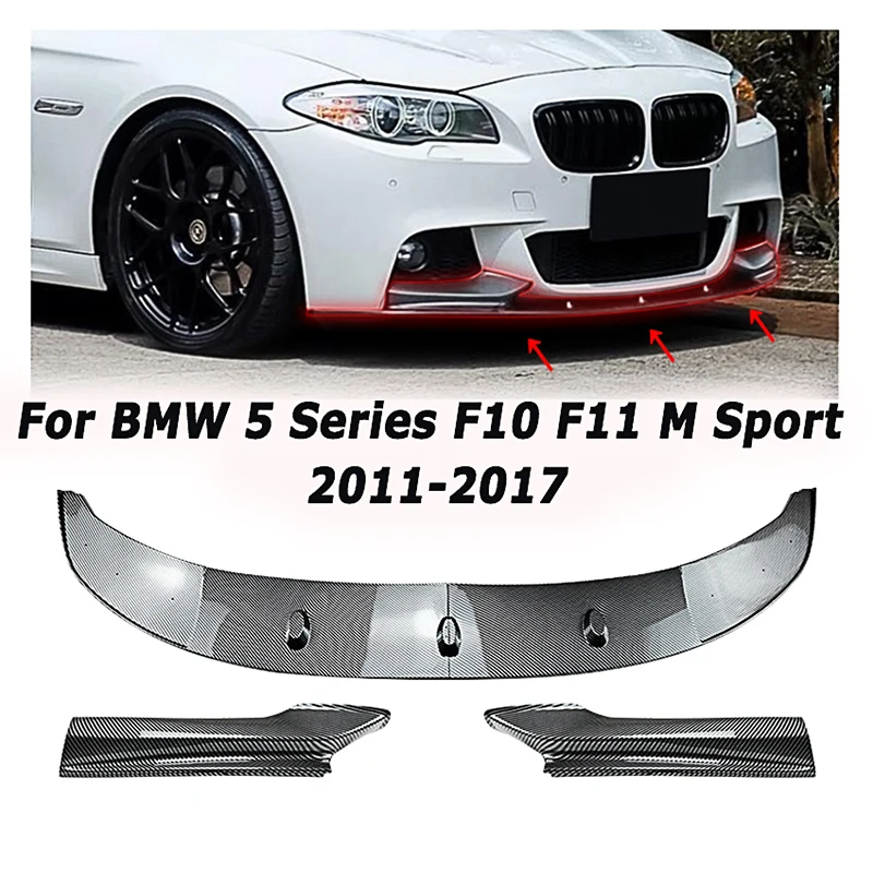 

Car Front Bumper Lip Spoiler for BMW 5 Series F10 F11 M Sport 2011-2017 Diffuser Splitter Car Accessories Aftermarket Parts