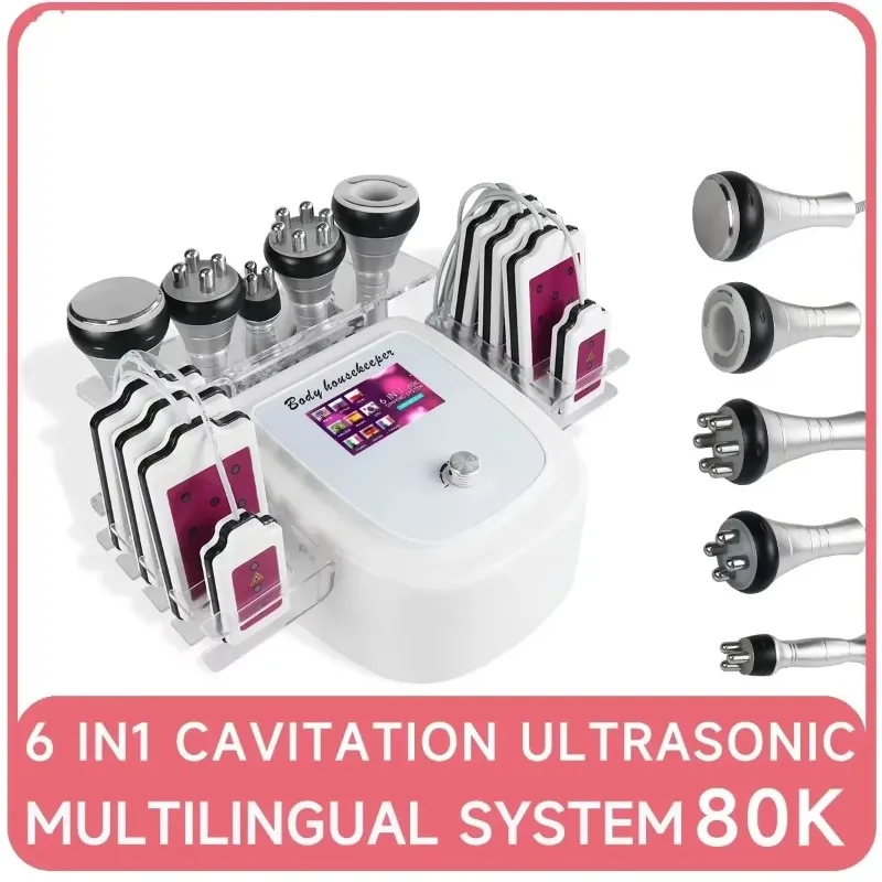 2026.9.21 80K Lipo Cavitation Ultrasonic Vacuum 6-in-1 Slimming Machine With RF Laser Pads Facial Skin Lifting Beauty Massager