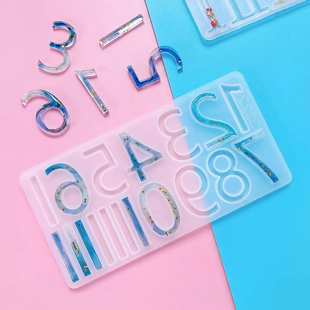 

1 set Clock Glue Dripping Mold Round Epoxy Resin Numerals DIY Kit Silicone Casting Home Decor Art Craft Resin Material