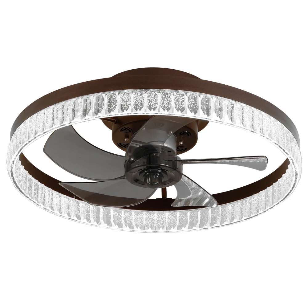 Ceiling Fans with Lights, Minimalist Ring Led Chandelier Fan with Remote Control Modern Ceiling Lamp for Bedroom