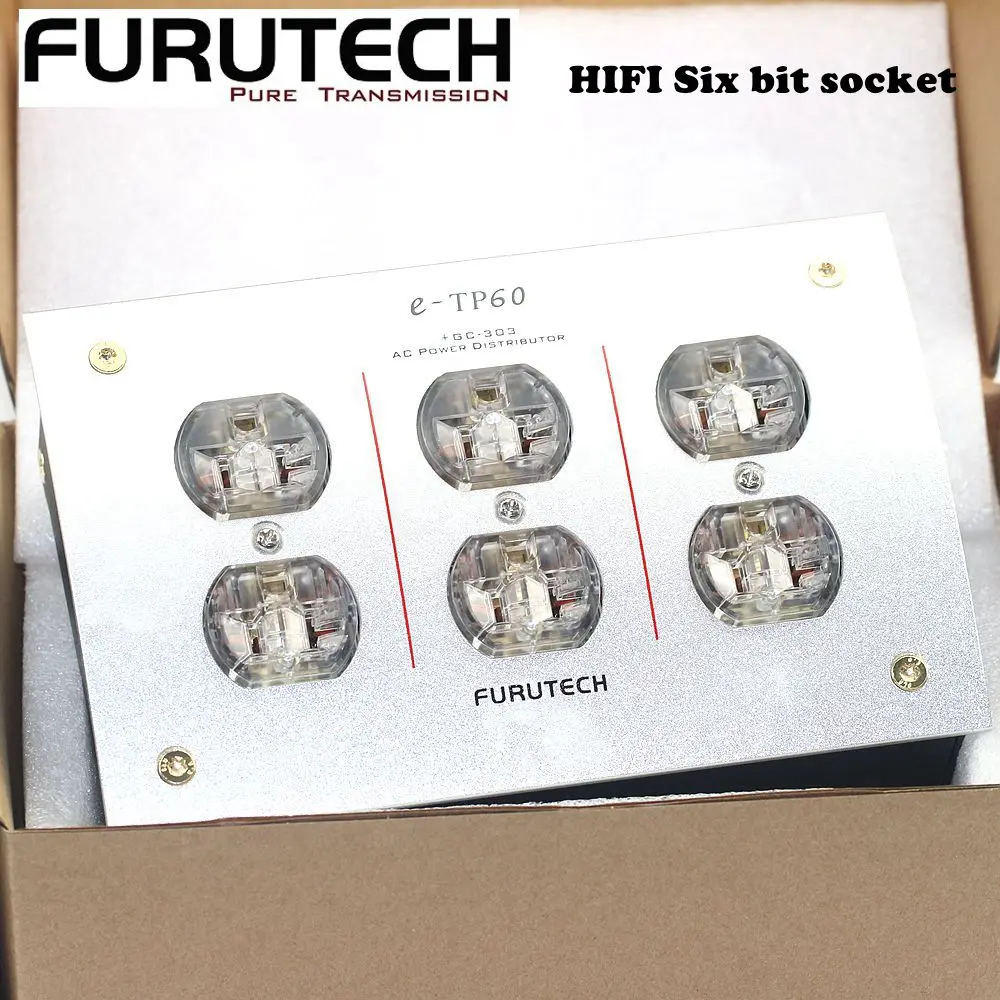 

High quality FURUTECH e-TP60 HiFi Passive Filter 6-position power socket strip 125V-250V 50/60Hz 15A American power box