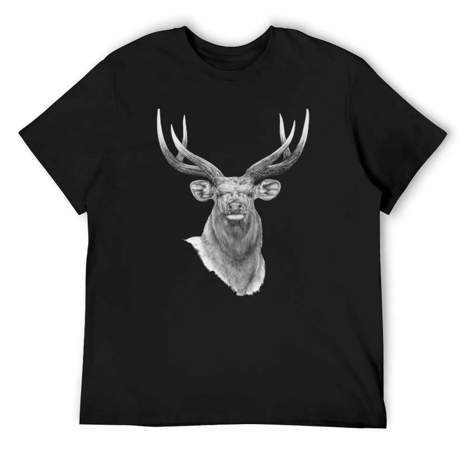 

Sambar Stag Drawing T-Shirt customs design your own quick drying graphic t shirt vintage oversized t shirt men