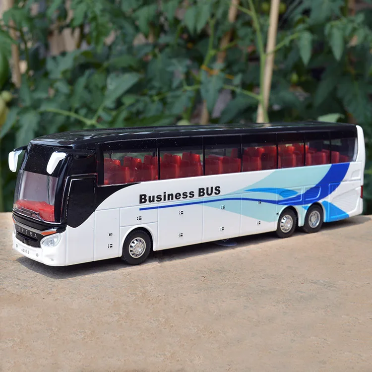 Business Airport Bus Model Single-Deck Bus Children's Bus Alloy Bus Sound And Light Toy B350